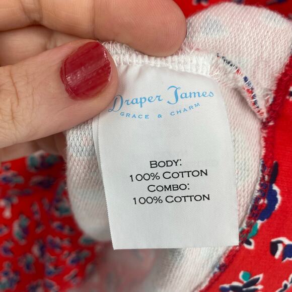Draper James Women's Georgia Red Floral Mini Henley Dress Size Large - Picture 10 of 11